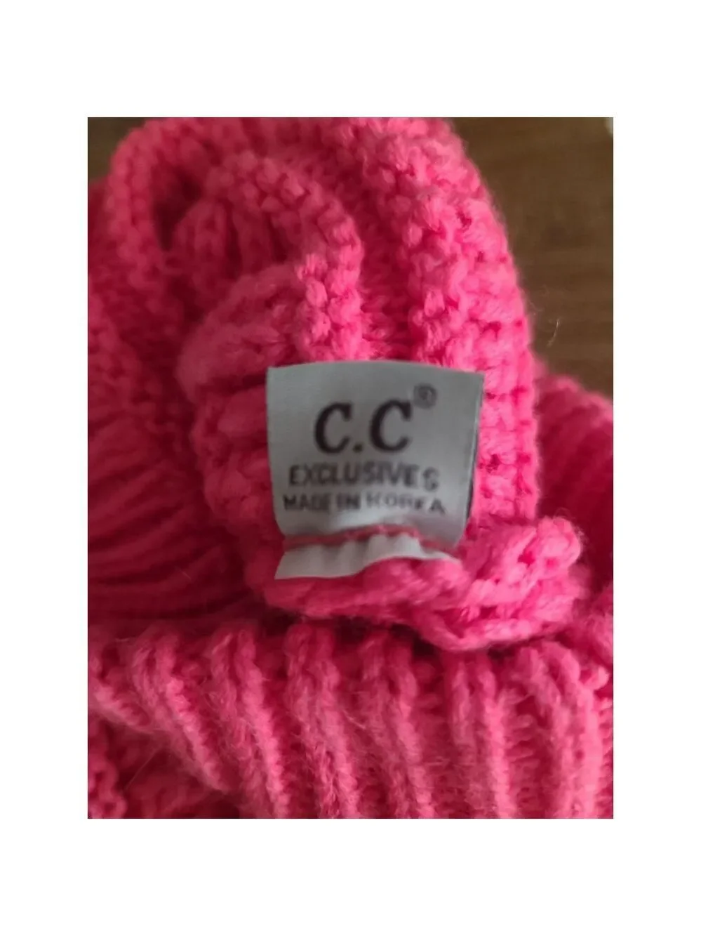 C.C Kids Hot Pink Ribbed Knit Beanie